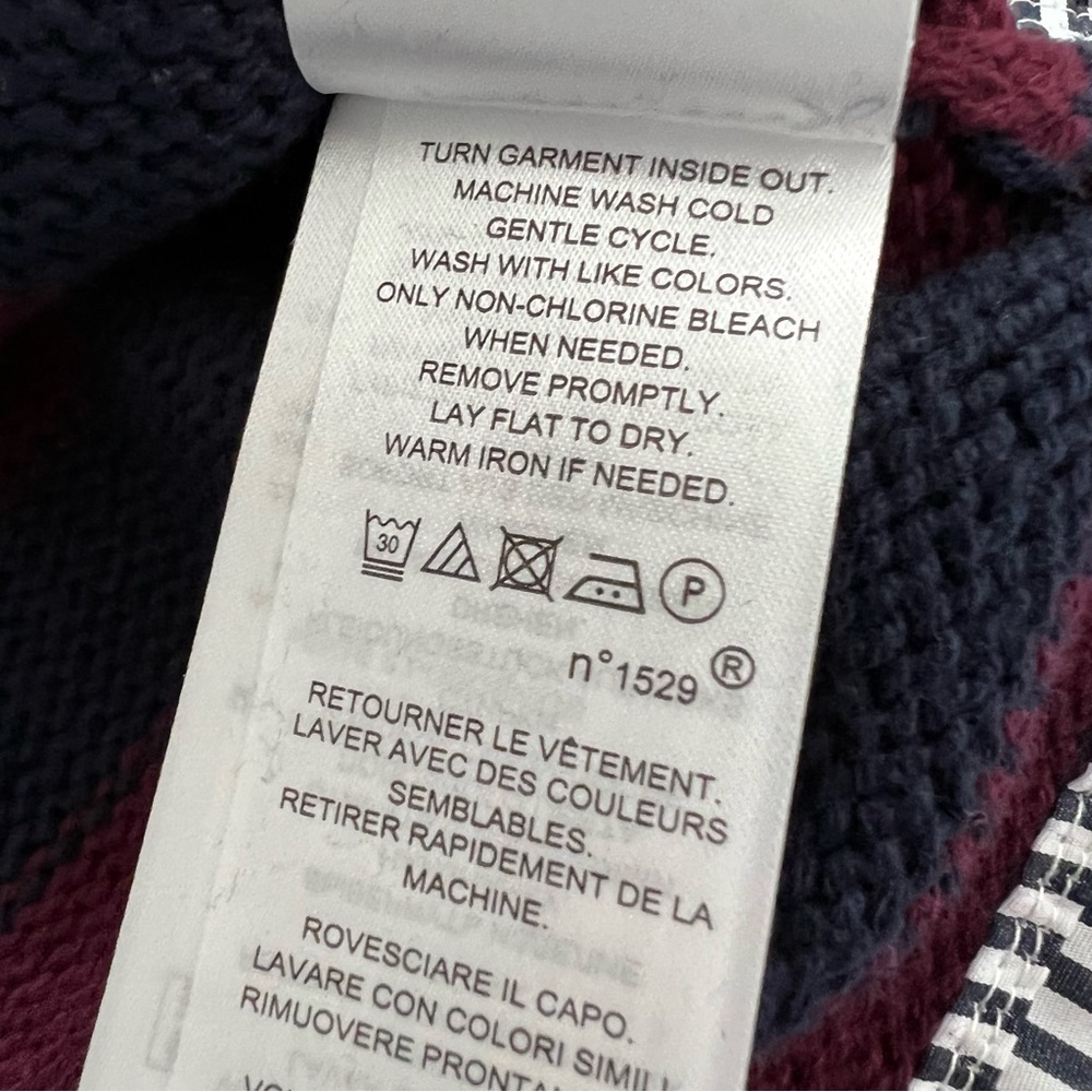 Lauren Ralph Lauren Bullion Crest Faux Layered Sweater Navy Red Stripe Medium - Picture 14 of 17